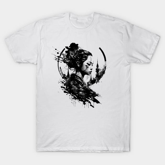 Woman Ink Art T-Shirt by SM